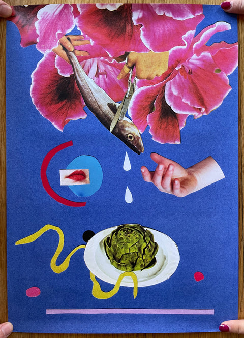 The poster of Collage 1 by Maisie Cousins signed.