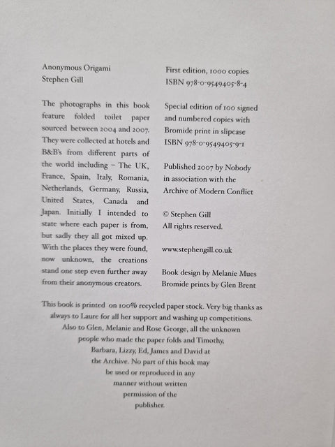 Anonymous Origami (Special Edition) - Setanta Books