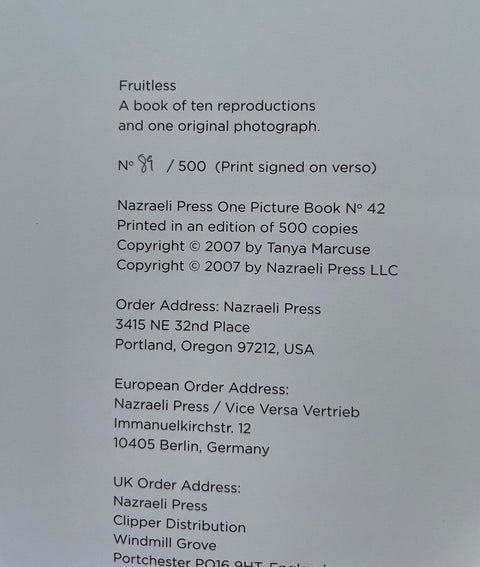 Fruitless (One Picture Book) - Setanta Books