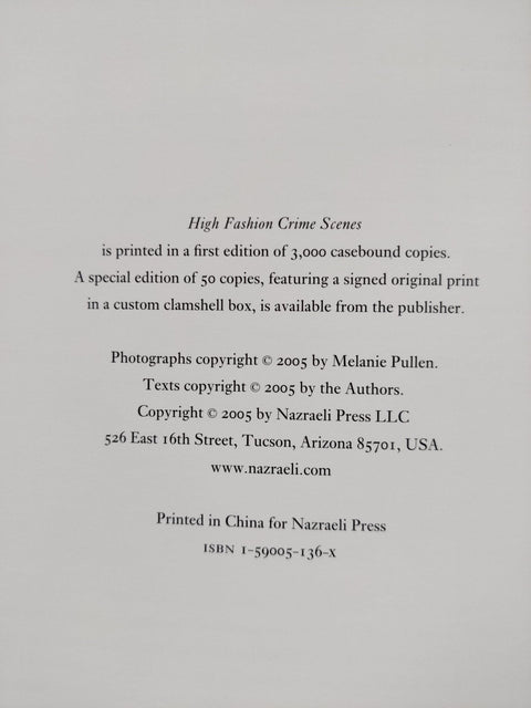 High Fashion Crime Scenes (Special Print Edition) - Setanta Books