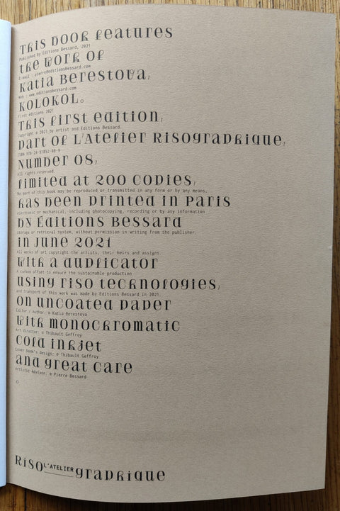 Kolokol (L’Atelier RisoGraphique 8) - Setanta Books