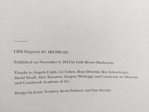 LBM Dispatch 3: Michigan - Setanta Books
