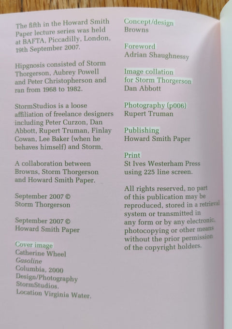Storm Thorgerson: Lecture 5 - Setanta Books
