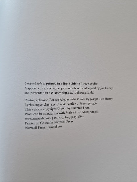 Unspeakable: The Collected Lyrics of Joe Henry, 1985–2020 - Setanta Books