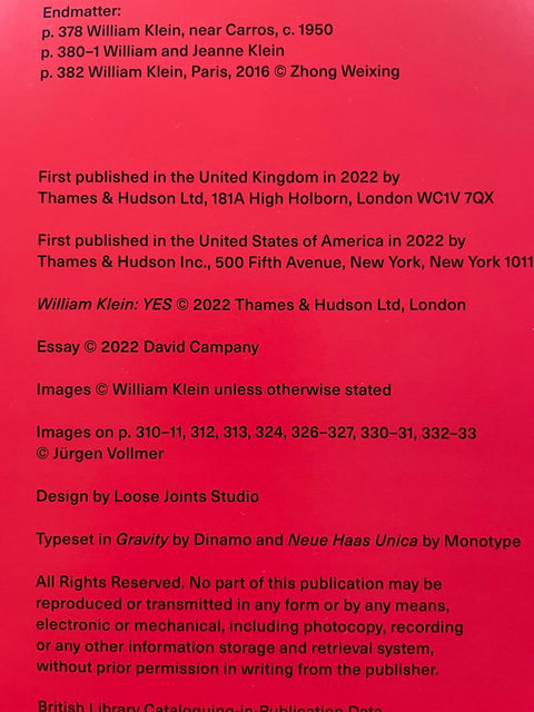 William Klein: Yes - Setanta Books