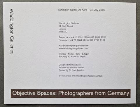 Objective Spaces: Photographers from Germany