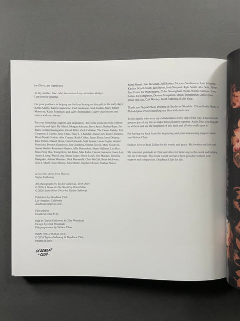 An open book or booklet lying on a dark gray surface, showing a printed memorial or tribute page with columns of text and a poem titled 'To My Father, My Brother.