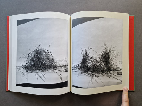An open book showing two black-and-white photographic prints side by side.