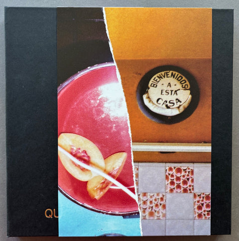 Book titled 'Quite A While' by Cansu Korkmaz with a black cover and a belly band featuring images from the content of the book.
