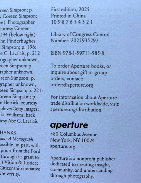 Coreen Simpson: A Monograph