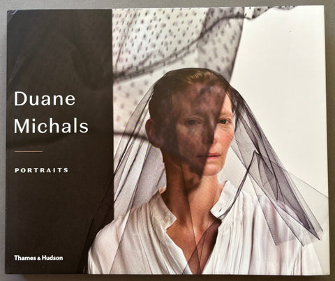 Book titled Portraits by Duane Michals with a cover featuring a photograph of Tilda Swinton.
