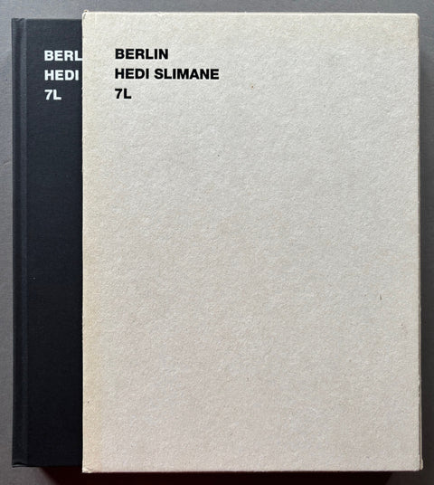 Book titled 'Berlin' by Hedi Slimane with a black cover in a grey card slipcase.