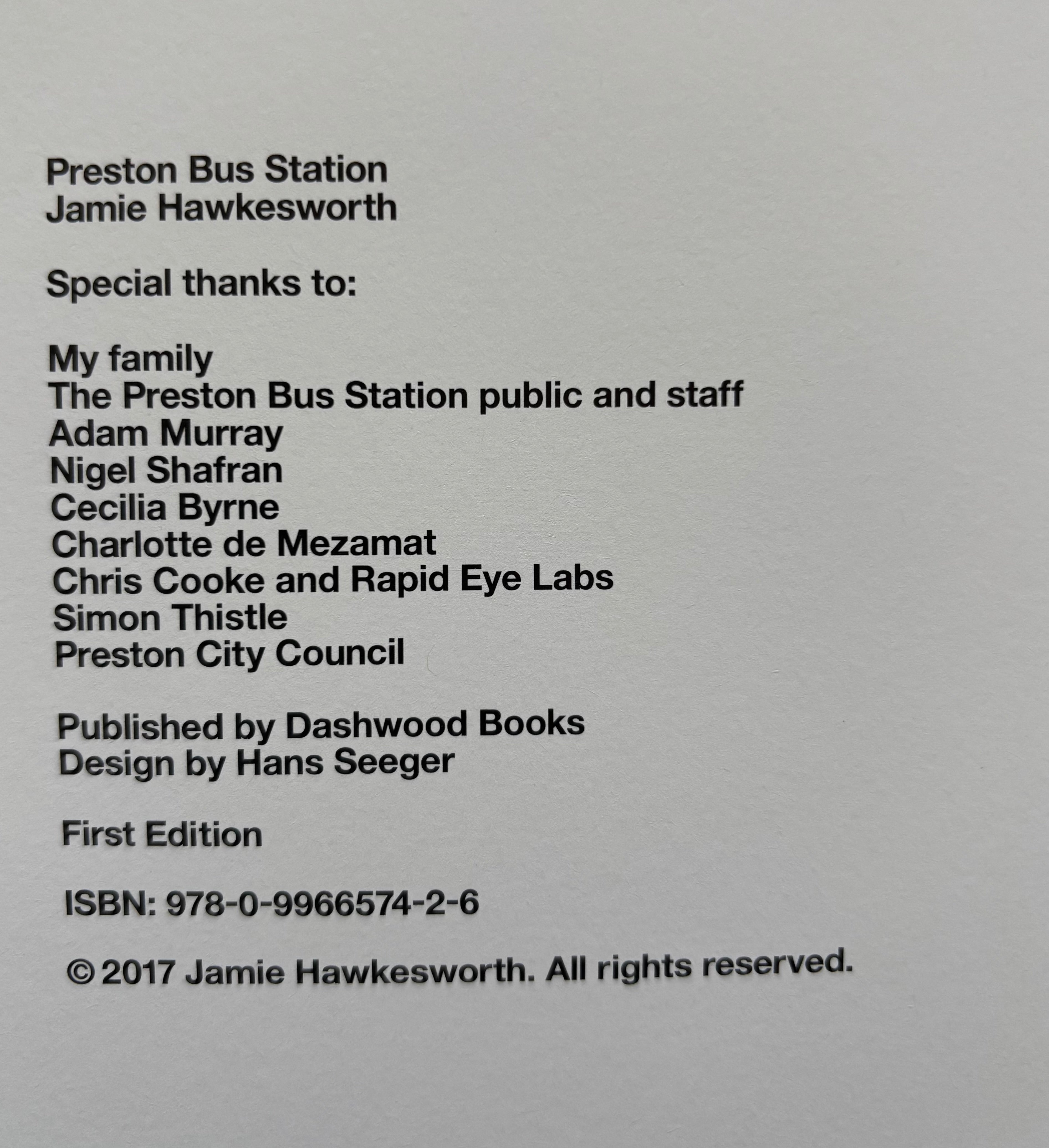 buy Preston Bus Station signed by Jamie Hawkesworth online