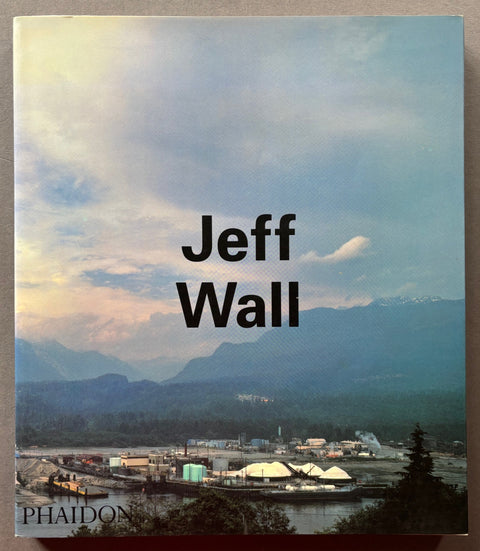 Book titled 'Jeff Wall' by Jeff Wall with a cover featuring a landscape photograph over water towards mountains.
