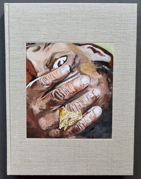 Book titled 'Upmost for the Highest' by Jeremy Elkin with a grey cover featuring the tipped in painting of a man with his hand over his forehead.