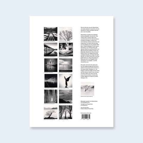 The back cover Michael Kenna's 2027 Calendar showing all photos included in the publication.