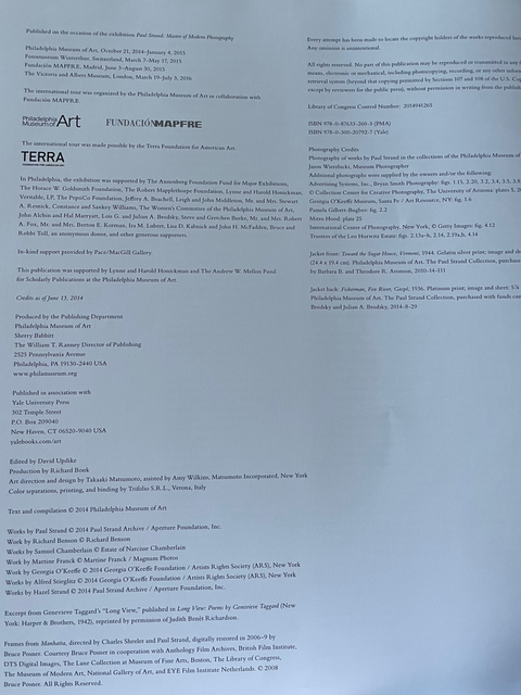 A printed page from the Fund of Art publication TERRA, showing publication details, publisher information, and a list of contributors in black text on white paper.