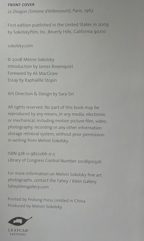 Melvin Sokolsky: Archive