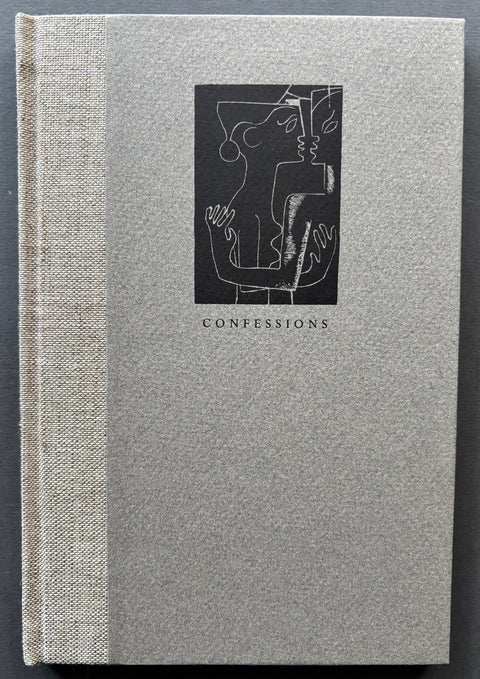 Book titled 'The Confessions of a Tree Taster' by Michael Lambert with a grey cover featuring a tipped in abstract drawing.