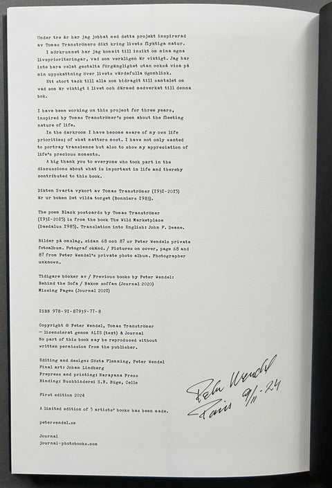 Peter Wendel: Kostymen sys i det tysta (The Costume is Sewn in the Silence)