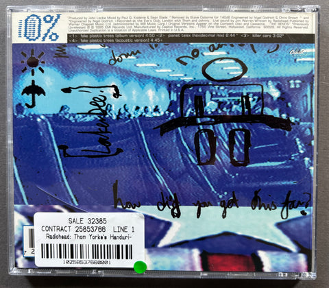 Fake Plastic Trees lyrics, written and signed by Thom Yorke