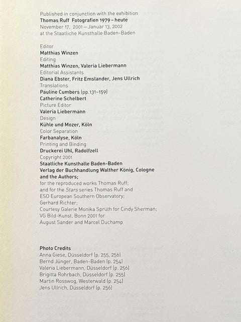 Thomas Ruff: 1979 to the Present