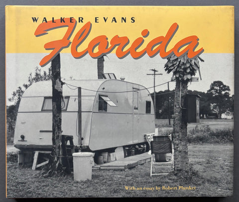 Book titled 'Florida' by Walker Evans with a cover featuring a black and white image of a caravan.