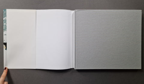 An open hardcover book 