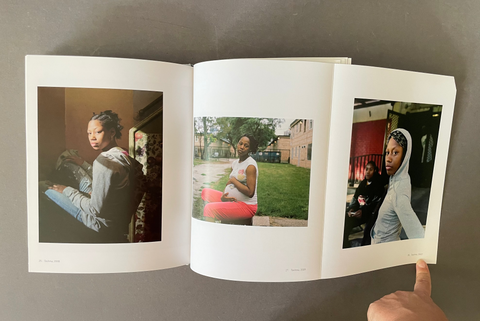 Three portrait images with women. 