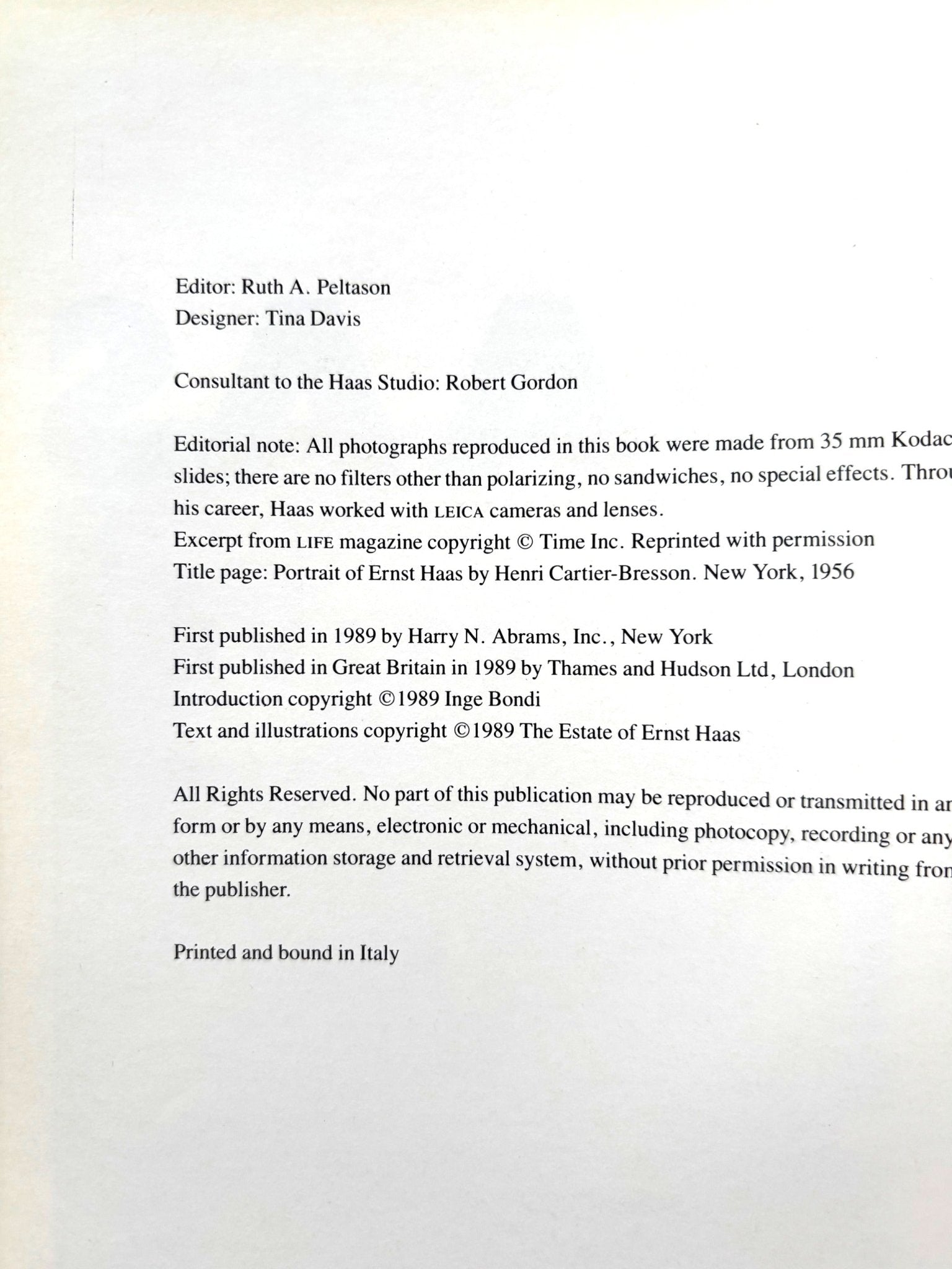 Buy A Color Retrospective 1952-1986 by Ernst Haas – Setanta Books