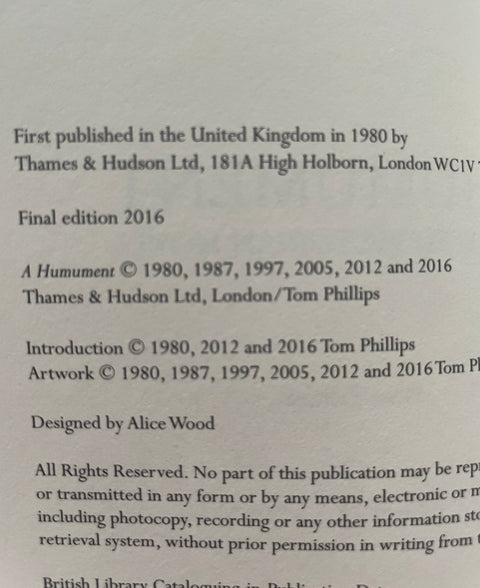 A Humument - Final edition with signed print - Setanta Books