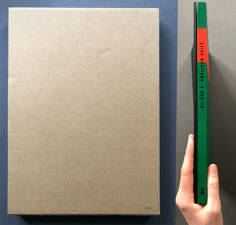 Image  of back of slip cover and spines of A Hunter by Daido Moriyama