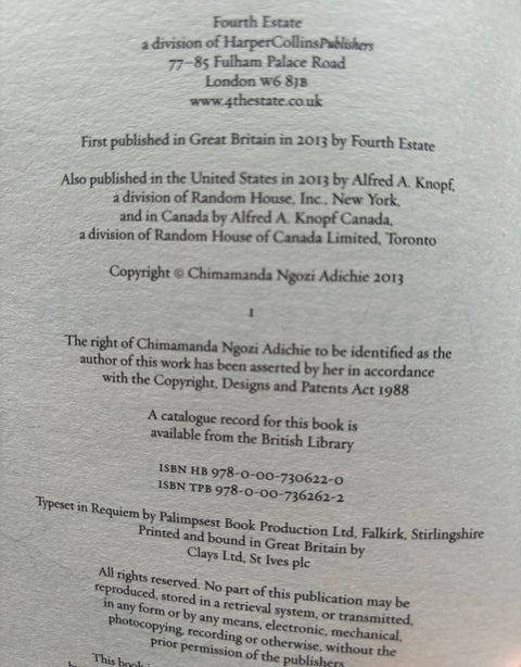 Americanah 1st - Setanta Books