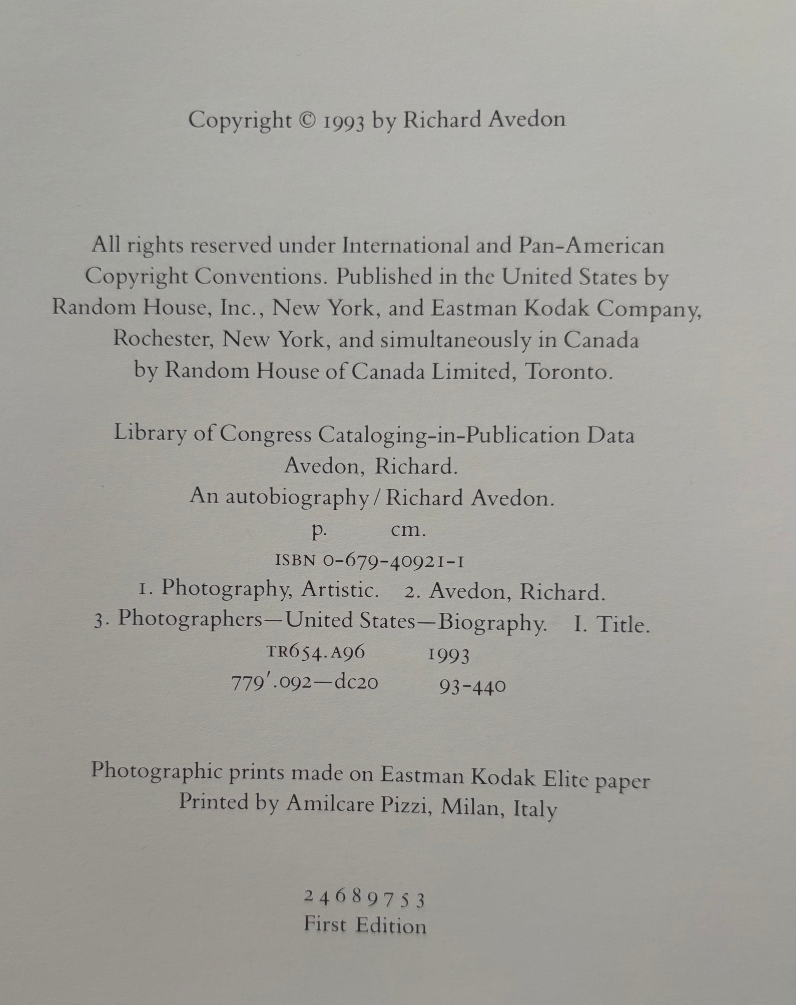 Buy AN AUTOBIOGRAPHY: RICHARD AVEDON online. – Setanta Books