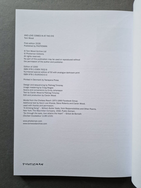 The copyright page of Tom Wood's book