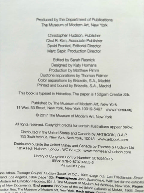Arbus Friedlander Winogrand: New Documents, 1967 - Setanta Books
