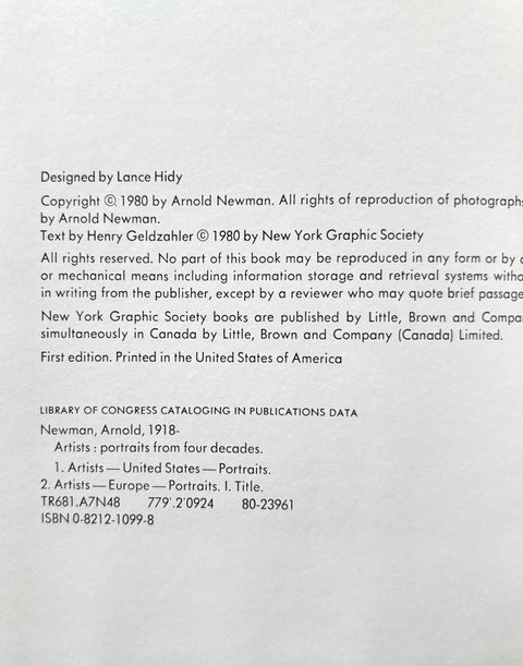 Artists: Portraits From Four Decades - Setanta Books