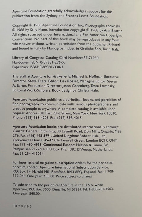 At Twelve, Portraits of Young Women - Setanta Books