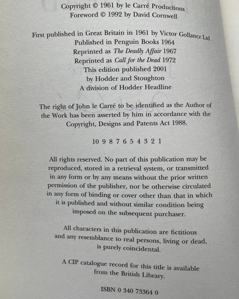 Call for the Dead - Setanta Books