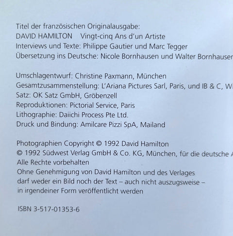 David Hamilton: Seine Besten Bilder (His Best Pictures) 1965 - 1990 - Setanta Books