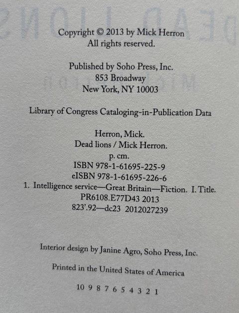 Dead Lions - Setanta Books