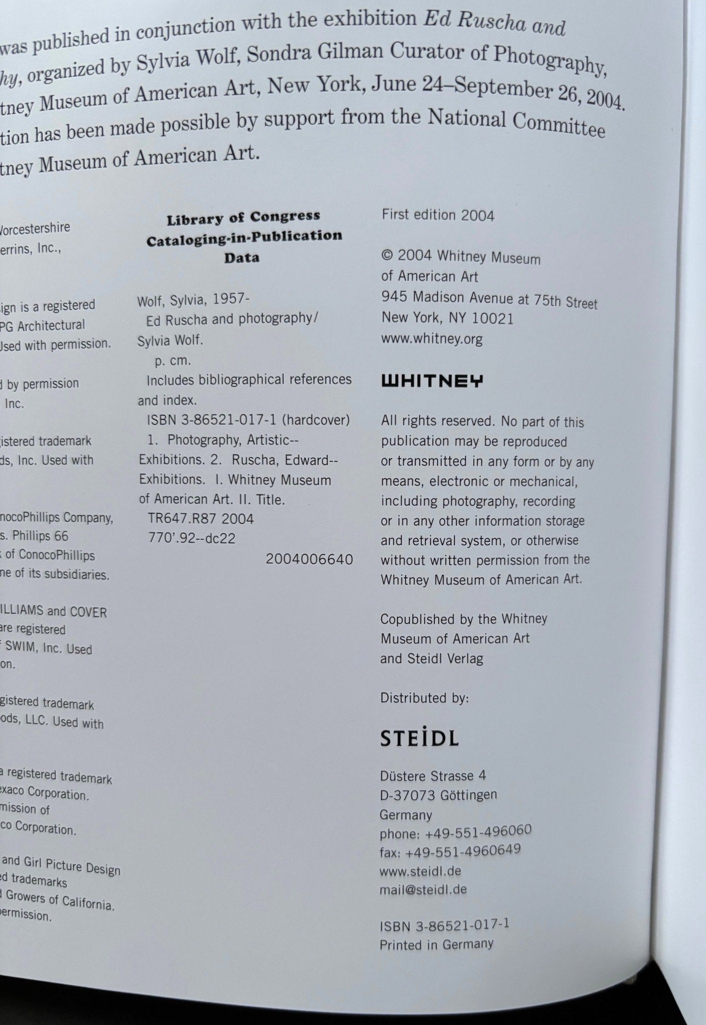 Buy Ed Ruscha and Photography by Sylvia Wolf – Setanta Books