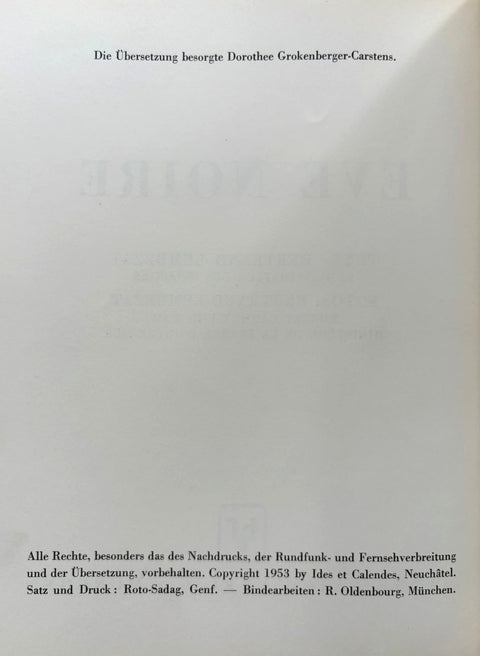 Eve Noire/Black Eve - Setanta Books