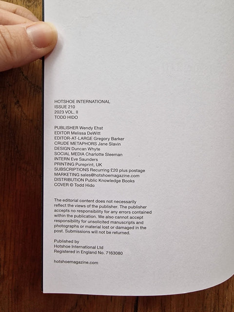 Hotshoe Issue 210: Todd Hido - Setanta Books