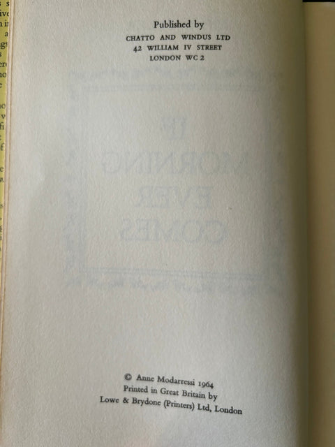 If Morning Ever Comes - UK 1st - Setanta Books