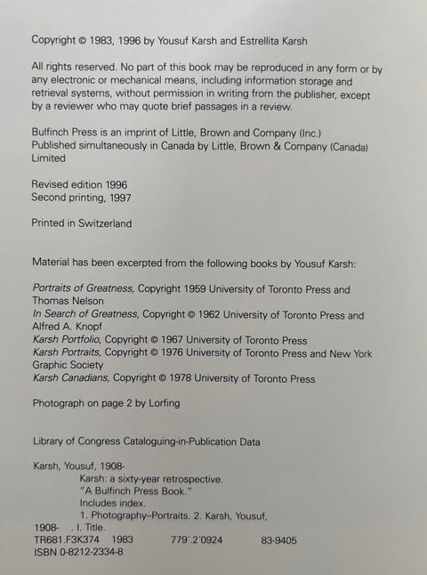 Karsh: A Fifty Year Perspective - Setanta Books