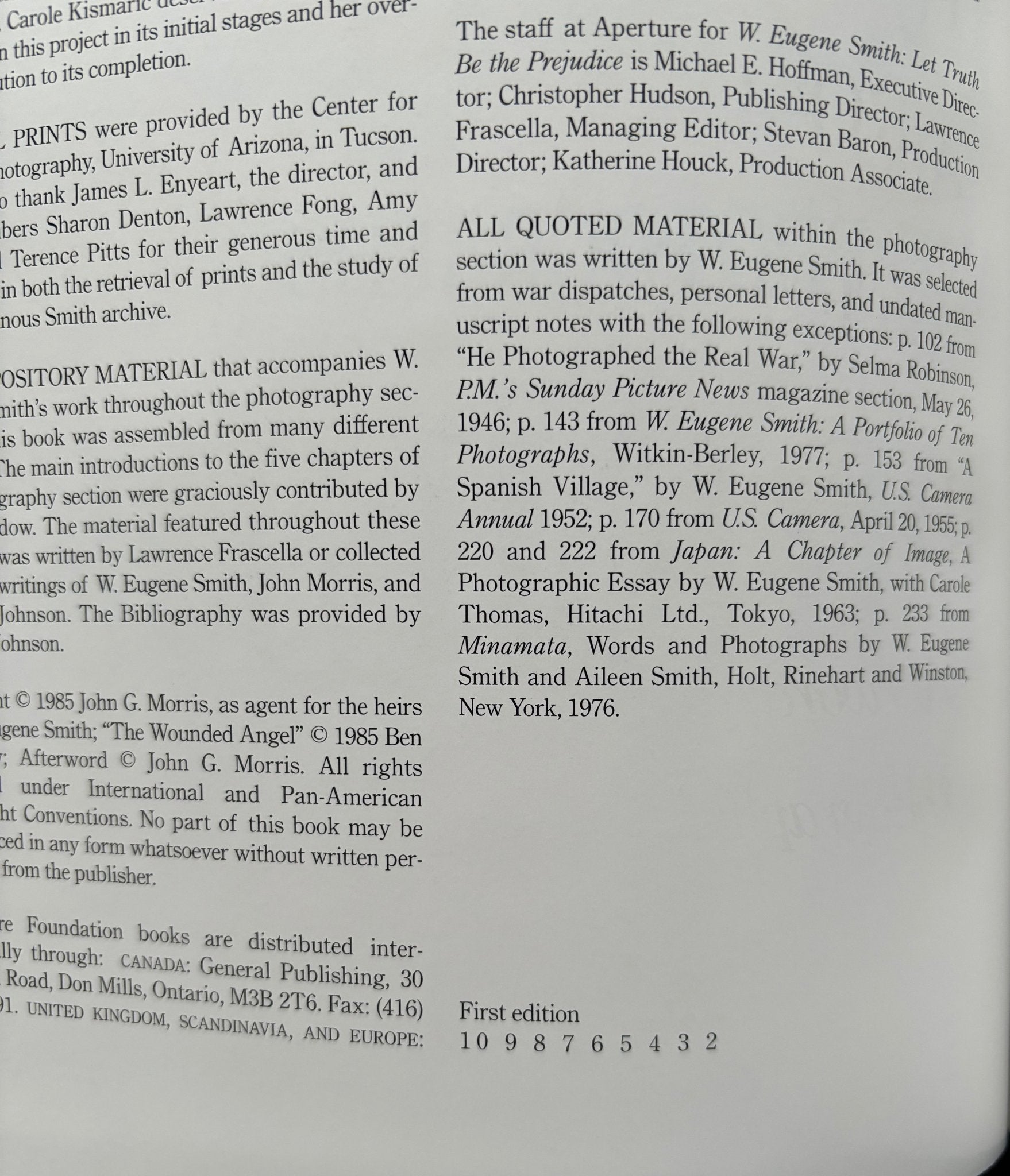 Buy Let Truth Be The Prejudice by W Eugene Smith photography book