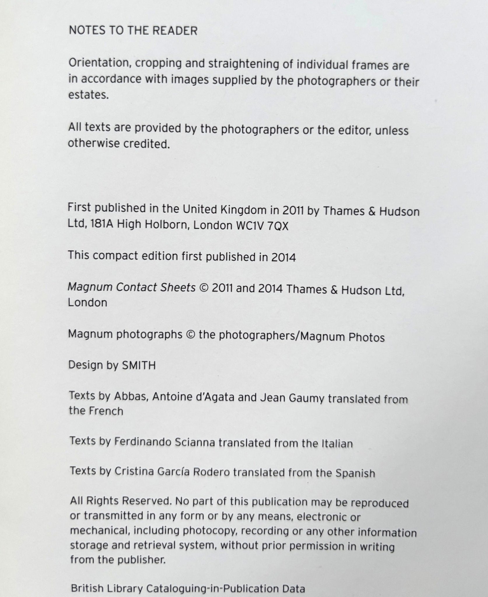 Buy Magnum Contact Sheets Online – Setanta Books