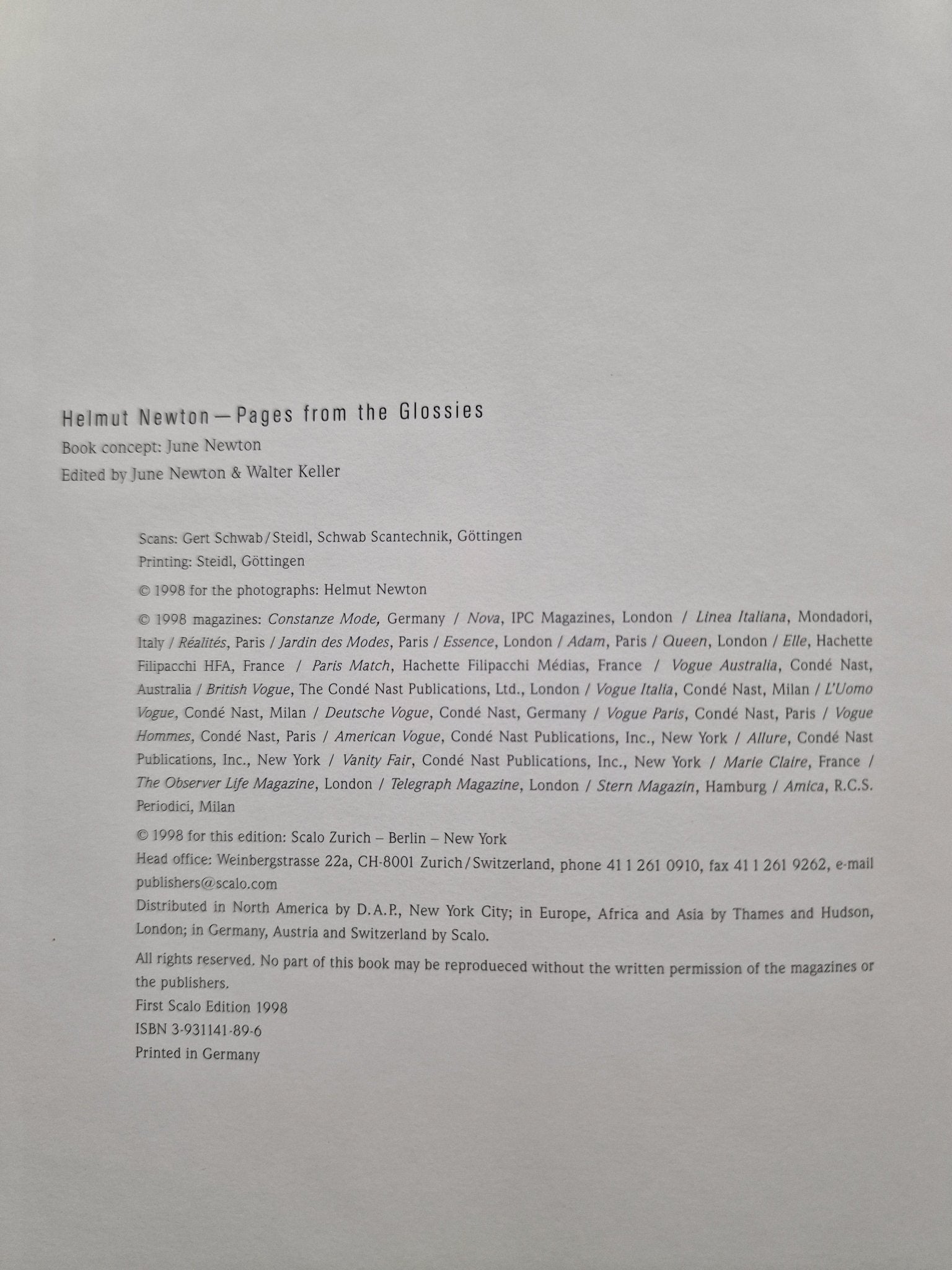 Pages From the Glossies, Facsimiles 1959-1998 – Setanta Books