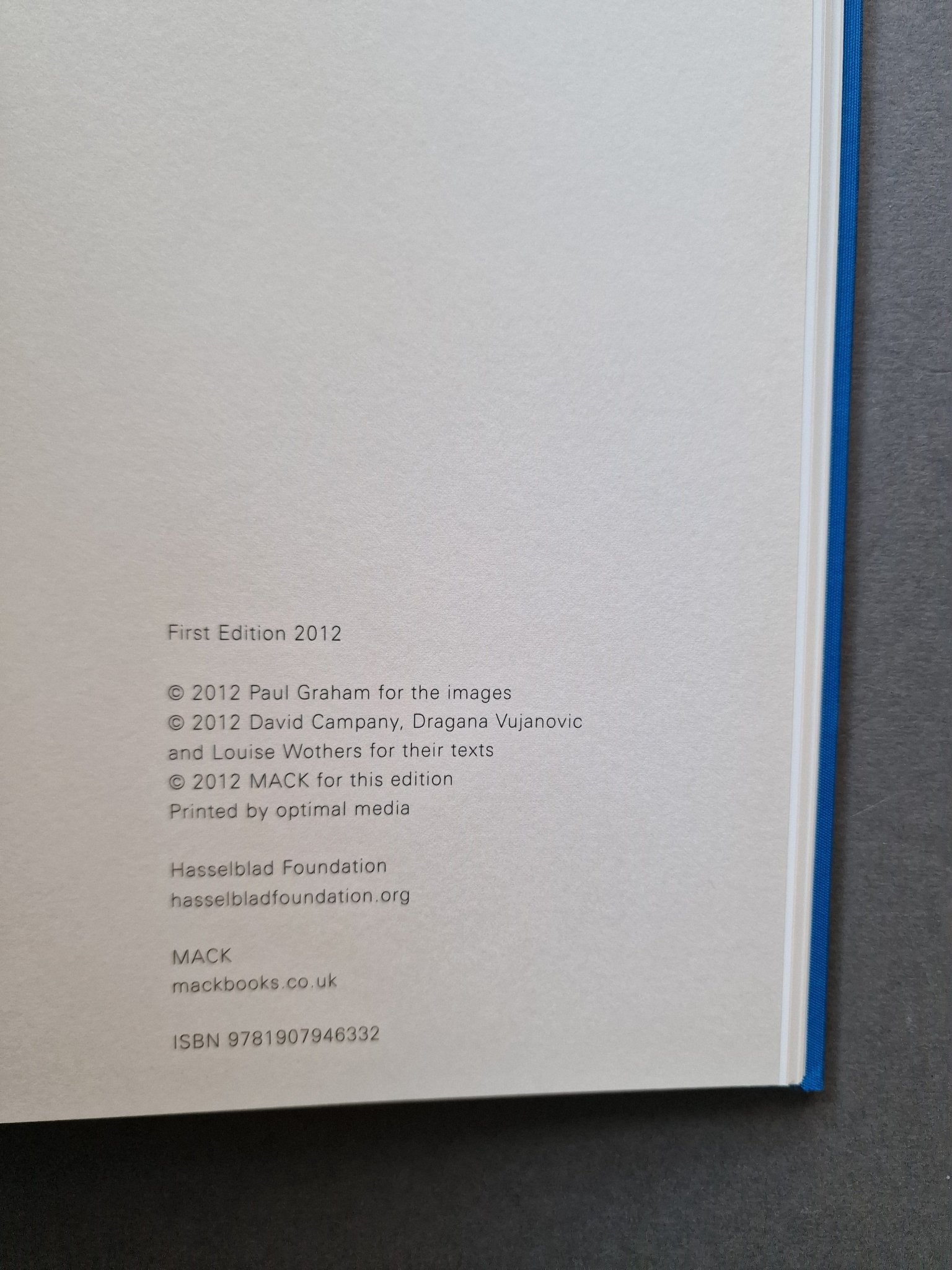 Buy Paul Graham: Hasselblad Award 2012 online. – Setanta Books